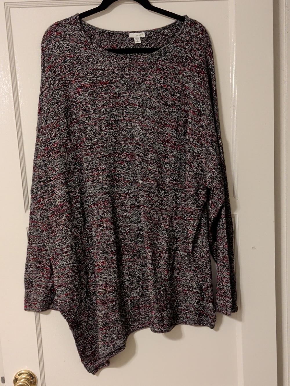 Pure Jill By J Jill Marled Scoop Neck Sweater W/Asymmetrical Hem Size 4X